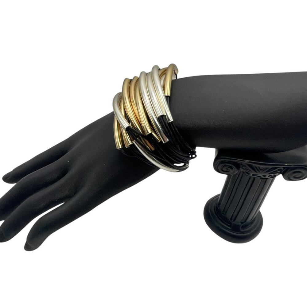 **Gold and Silver Tube Bracelet